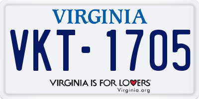 VA license plate VKT1705
