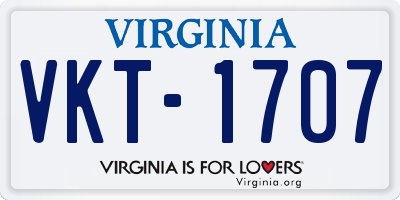 VA license plate VKT1707
