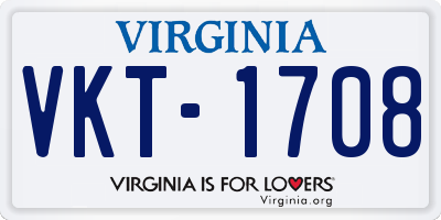 VA license plate VKT1708