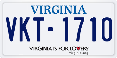 VA license plate VKT1710