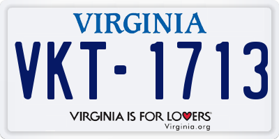 VA license plate VKT1713