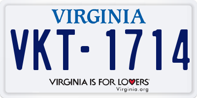 VA license plate VKT1714