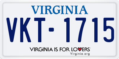 VA license plate VKT1715