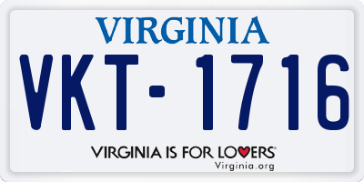 VA license plate VKT1716