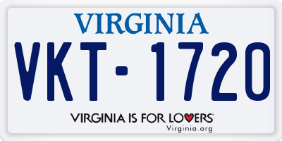 VA license plate VKT1720