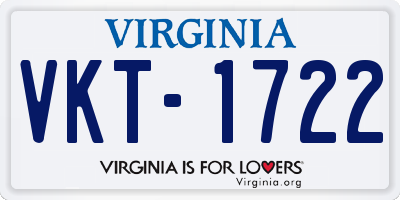 VA license plate VKT1722