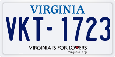VA license plate VKT1723