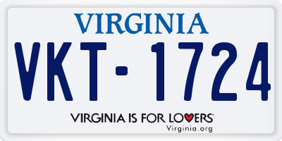 VA license plate VKT1724