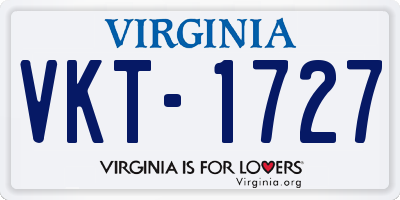 VA license plate VKT1727