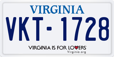 VA license plate VKT1728