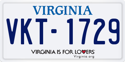 VA license plate VKT1729