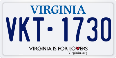 VA license plate VKT1730