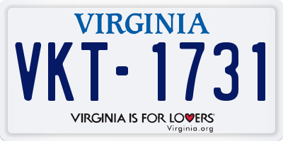 VA license plate VKT1731