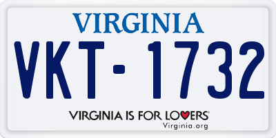 VA license plate VKT1732
