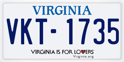 VA license plate VKT1735