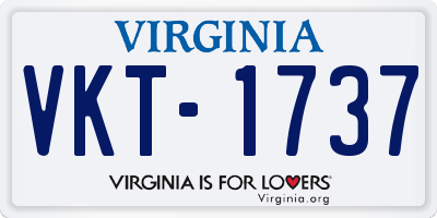 VA license plate VKT1737