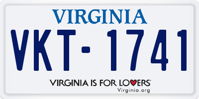 VA license plate VKT1741