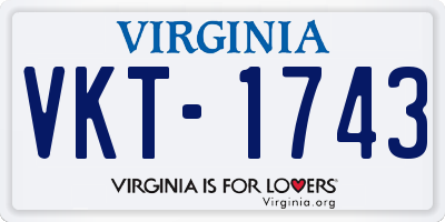 VA license plate VKT1743