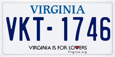 VA license plate VKT1746