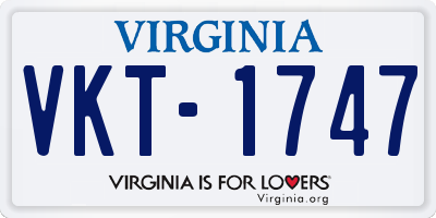VA license plate VKT1747
