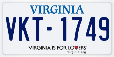 VA license plate VKT1749