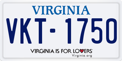 VA license plate VKT1750