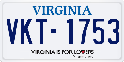 VA license plate VKT1753