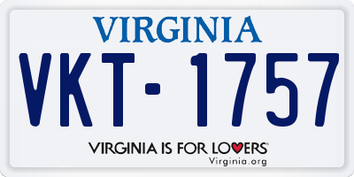 VA license plate VKT1757