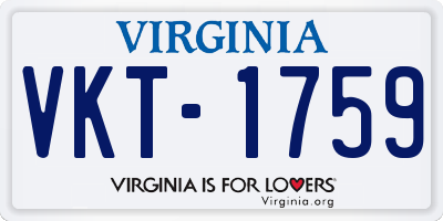 VA license plate VKT1759