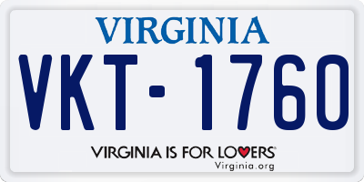 VA license plate VKT1760