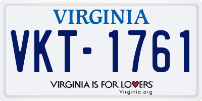 VA license plate VKT1761