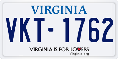 VA license plate VKT1762
