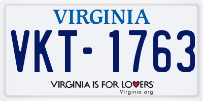 VA license plate VKT1763