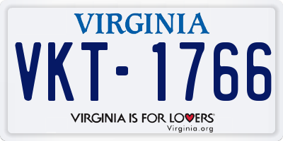 VA license plate VKT1766