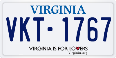 VA license plate VKT1767
