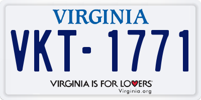 VA license plate VKT1771