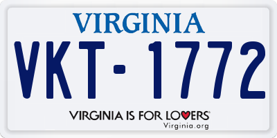 VA license plate VKT1772