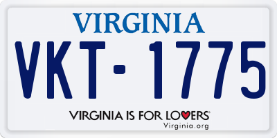 VA license plate VKT1775