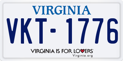 VA license plate VKT1776