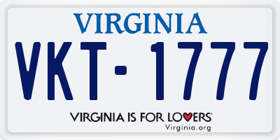 VA license plate VKT1777