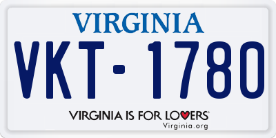 VA license plate VKT1780