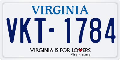 VA license plate VKT1784