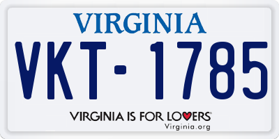VA license plate VKT1785
