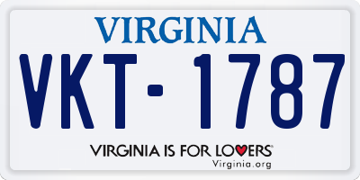 VA license plate VKT1787