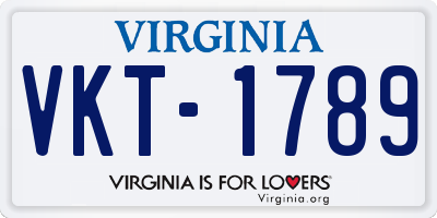 VA license plate VKT1789