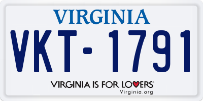 VA license plate VKT1791