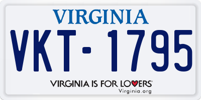 VA license plate VKT1795