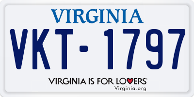 VA license plate VKT1797