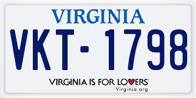 VA license plate VKT1798