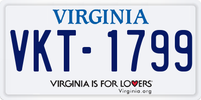 VA license plate VKT1799